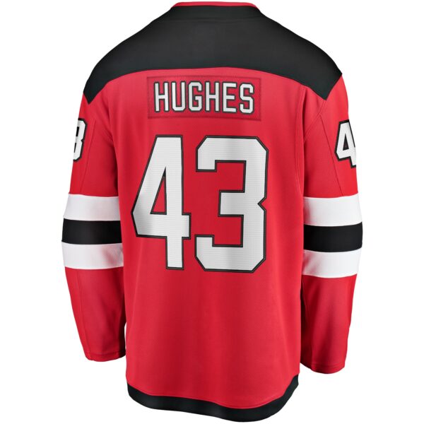 Men’s New Jersey Devils Luke Hughes Fanatics Branded Red Home Breakaway Player Jersey