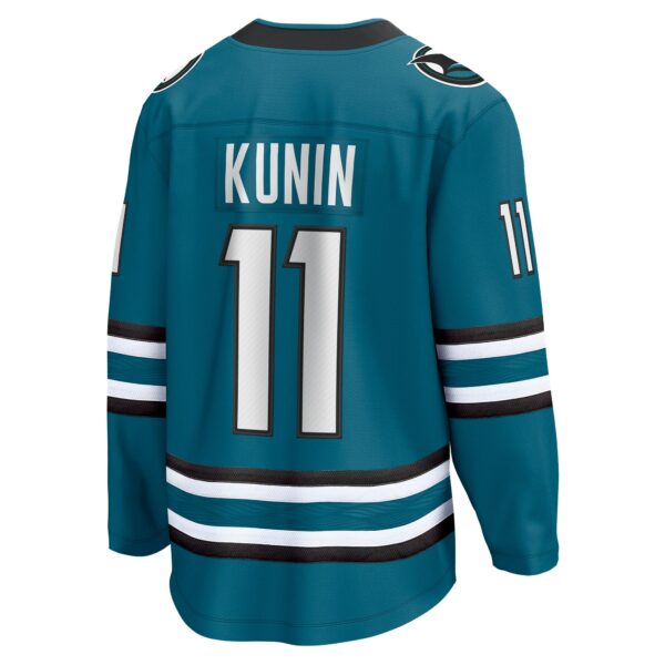 Men’s San Jose Sharks Luke Kunin Fanatics Branded Teal Home Breakaway Player Jersey