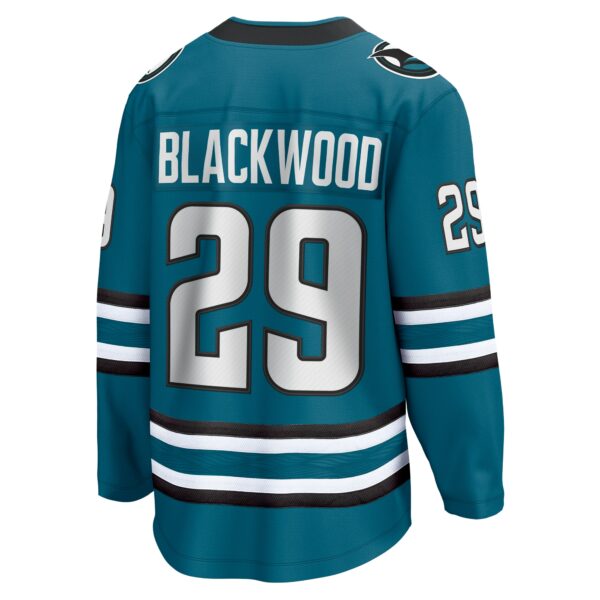 Men’s San Jose Sharks Mackenzie Blackwood Fanatics Branded Teal Home Breakaway Jersey