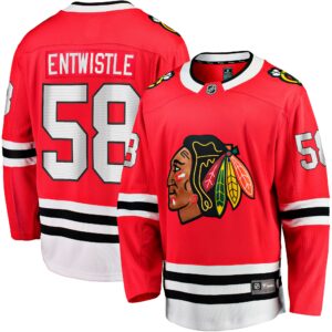 Men's Chicago Blackhawks MacKenzie Entwistle Fanatics Branded Red Home Breakaway Player Jersey