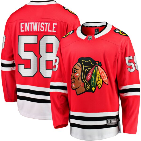 Men’s Chicago Blackhawks MacKenzie Entwistle Fanatics Branded Red Home Breakaway Player Jersey