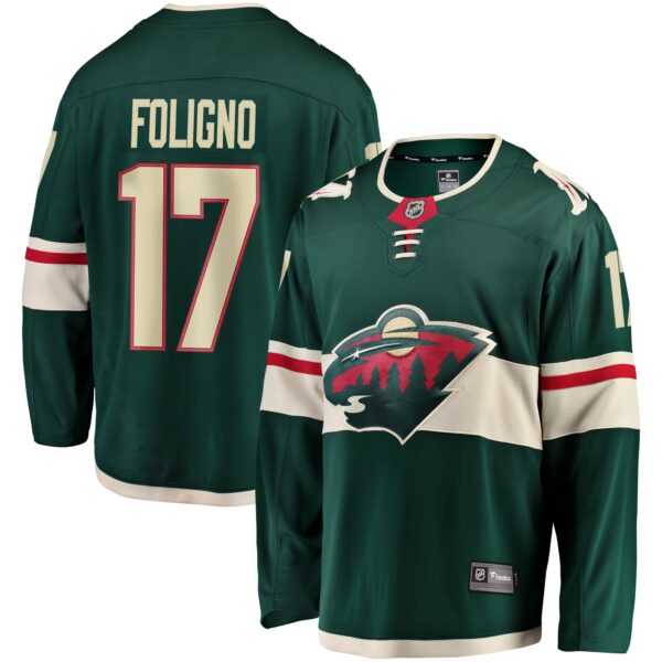 Men’s Minnesota Wild Marcus Foligno Fanatics Branded Green Breakaway Jersey