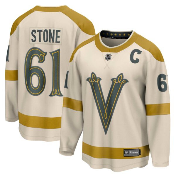 Men’s Vegas Golden Knights Mark Stone Fanatics Branded Cream 2024 NHL Winter Classic Breakaway Player Jersey