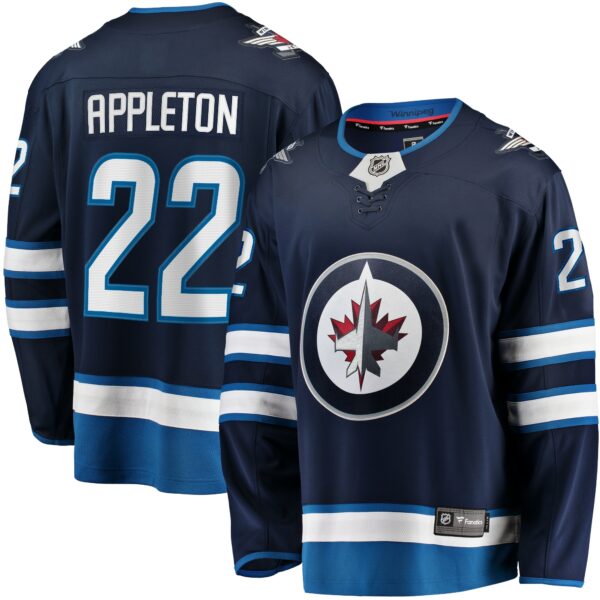 Men’s Winnipeg Jets Mason Appleton Fanatics Branded Navy Home Breakaway Jersey