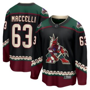 Men's Arizona Coyotes Matias Maccelli Fanatics Branded Black Home Breakaway Jersey