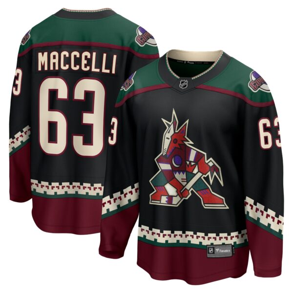 Men’s Arizona Coyotes Matias Maccelli Fanatics Branded Black Home Breakaway Jersey