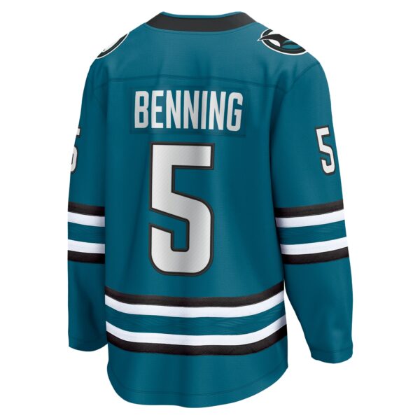 Men’s San Jose Sharks Matt Benning Fanatics Branded Teal Home Breakaway Jersey