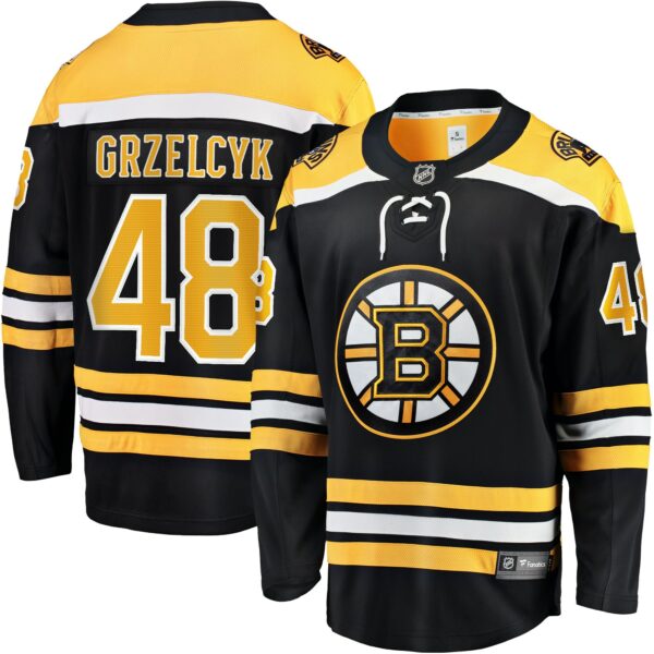 Men’s Boston Bruins Matt Grzelcyk Fanatics Branded Black Team Home Breakaway Player Jersey