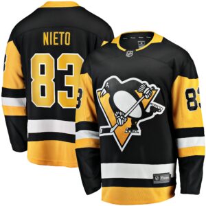 Men's Pittsburgh Penguins Matt Nieto Fanatics Branded Black Home Breakaway Jersey