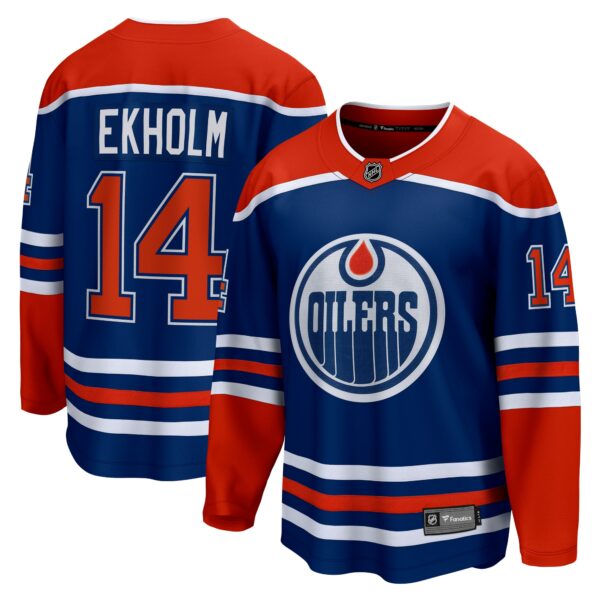 Men’s Edmonton Oilers Mattias Ekholm Fanatics Branded Royal Home Breakaway Jersey