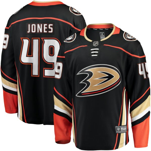 Men’s Anaheim Ducks Max Jones Fanatics Branded Black Home Breakaway Jersey