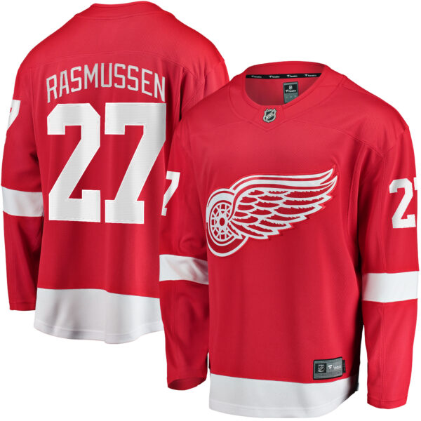 Men’s Detroit Red Wings Michael Rasmussen Fanatics Branded Red Home Breakaway Player Jersey