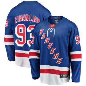 Men's New York Rangers Mika Zibanejad Fanatics Branded Blue Home Breakaway Player Game Jersey