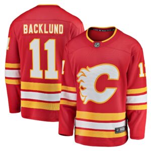 Men's Calgary Flames Mikael Backlund Fanatics Branded Red Home Breakaway Player Jersey