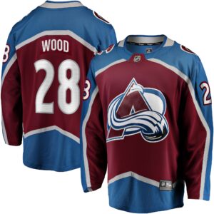 Men's Colorado Avalanche Miles Wood Fanatics Branded Maroon Home Breakaway Jersey