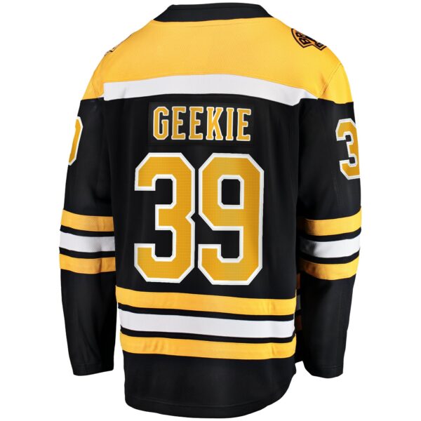 Men’s Boston Bruins Morgan Geekie Fanatics Branded Black Home Breakaway Jersey