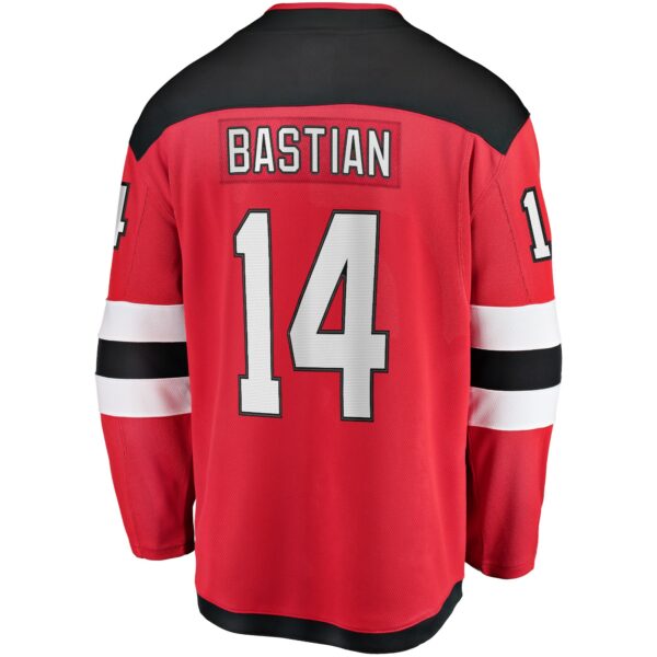 Men’s New Jersey Devils Nathan Bastian Fanatics Branded Red Home Breakaway Player Jersey