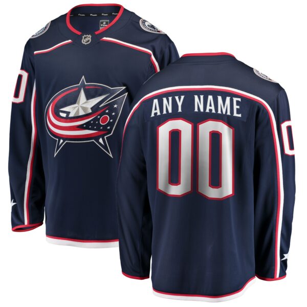 Men’s Columbus Blue Jackets Fanatics Branded Navy Home Breakaway Custom Jersey