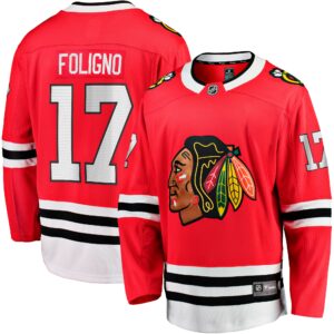 Men's Chicago Blackhawks Nick Foligno Fanatics Branded Red Home Breakaway Jersey