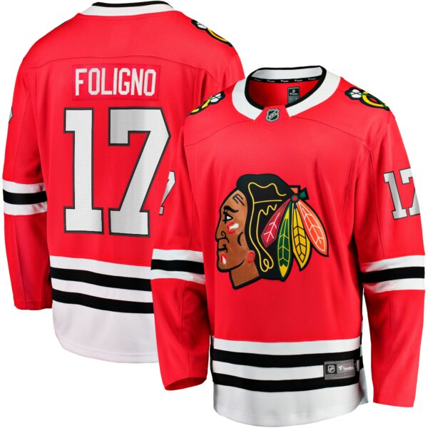 Men’s Chicago Blackhawks Nick Foligno Fanatics Branded Red Home Breakaway Jersey