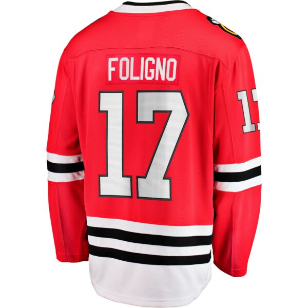 Men’s Chicago Blackhawks Nick Foligno Fanatics Branded Red Home Breakaway Jersey