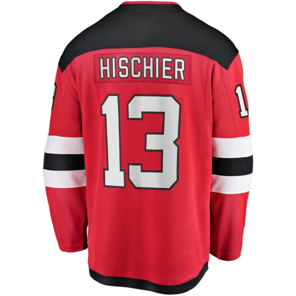 Men’s New Jersey Devils Nico Hischier Fanatics Branded Red Home Premier Breakaway Player Jersey