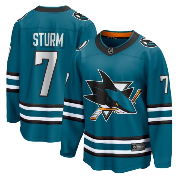 Men’s San Jose Sharks Nico Sturm Fanatics Branded Teal Home Breakaway Jersey