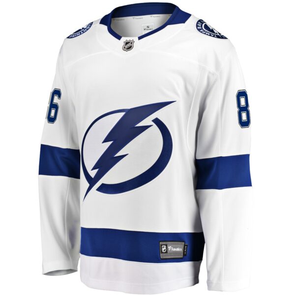 Men’s Tampa Bay Lightning Nikita Kucherov Fanatics Branded White Away Premier Breakaway Player Jersey