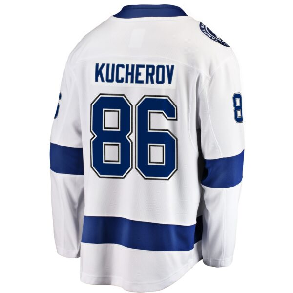 Men’s Tampa Bay Lightning Nikita Kucherov Fanatics Branded White Away Premier Breakaway Player Jersey