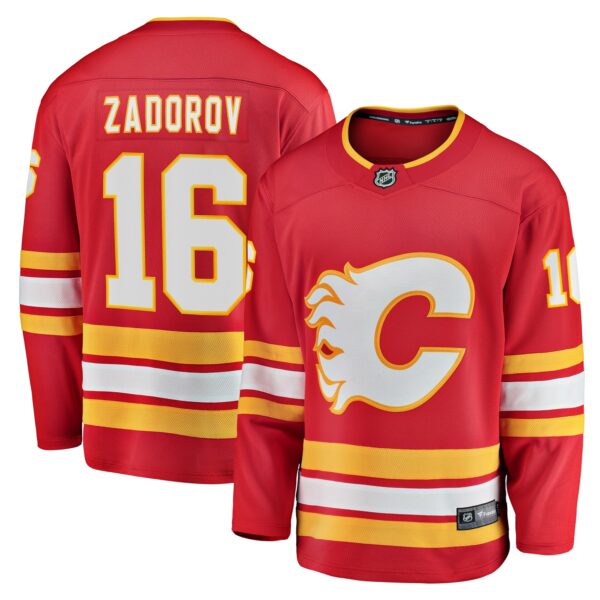 Men’s Calgary Flames Nikita Zadorov Fanatics Branded Red Home Breakaway Player Jersey