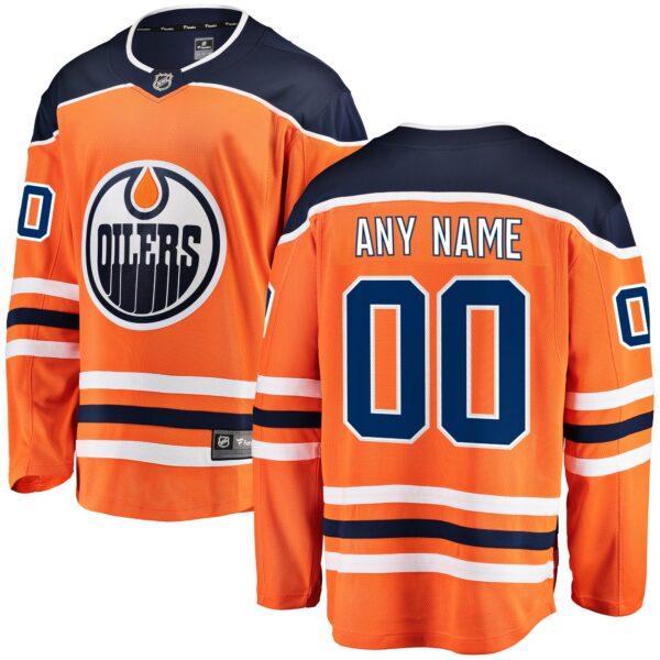 Men’s Edmonton Oilers Fanatics Branded Orange Home Breakaway Custom Jersey