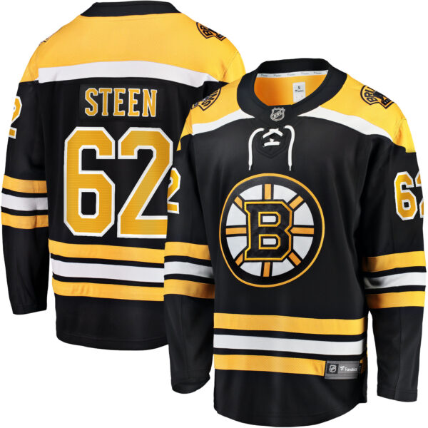 Men’s Boston Bruins Oskar Steen Fanatics Branded Black Home Breakaway Player Jersey