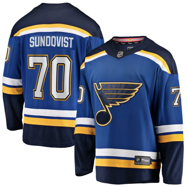 Men’s St. Louis Blues Oskar Sundqvist Fanatics Branded Blue Home Breakaway Player Jersey