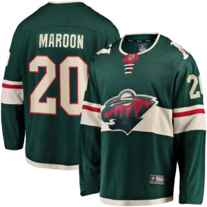 Men's Minnesota Wild Pat Maroon Fanatics Branded Green Home Breakaway Jersey