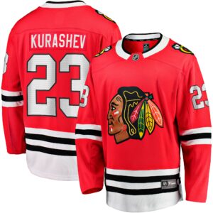 Men's Chicago Blackhawks Philipp Kurashev Fanatics Branded Red Home Breakaway Player Jersey