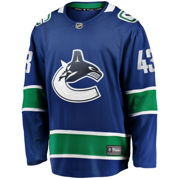 Men’s Vancouver Canucks Quinn Hughes Fanatics Branded Blue Home Premier Breakaway Player Jersey