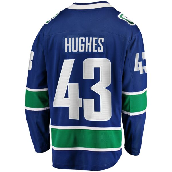 Men’s Vancouver Canucks Quinn Hughes Fanatics Branded Blue Home Premier Breakaway Player Jersey