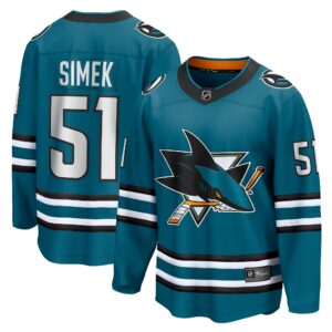 Men's San Jose Sharks Radim Simek Fanatics Branded Teal Home Breakaway Player Jersey