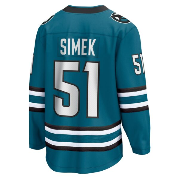 Men’s San Jose Sharks Radim Simek Fanatics Branded Teal Home Breakaway Player Jersey