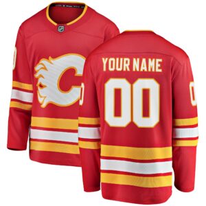 Men's Calgary Flames Fanatics Branded Red Home Breakaway Custom Jersey