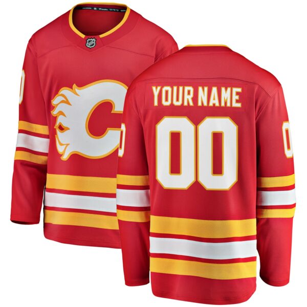 Men’s Calgary Flames Fanatics Branded Red Home Breakaway Custom Jersey