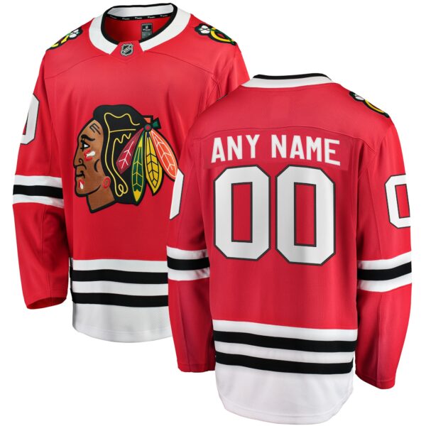 Men’s Chicago Blackhawks Fanatics Branded Red Home Breakaway Custom Jersey