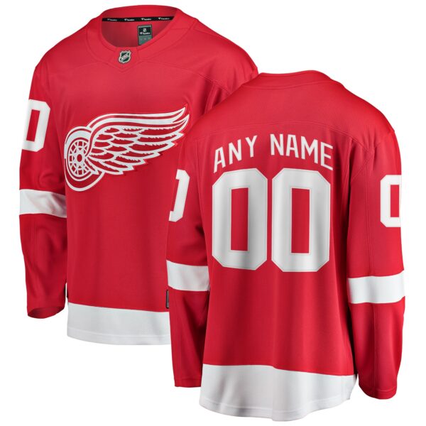 Men’s Detroit Red Wings Fanatics Branded Red Home Breakaway Custom Jersey