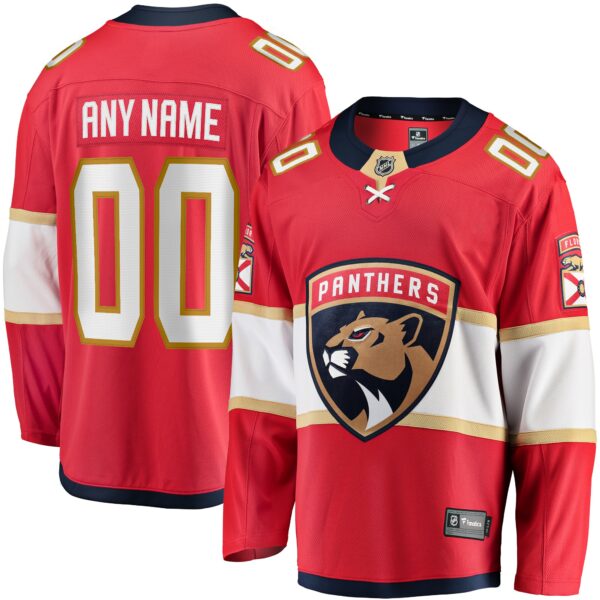 Men’s Florida Panthers Fanatics Branded Red Home Breakaway Custom Jersey