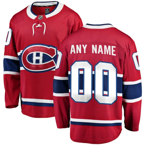 Men’s Montreal Canadiens Fanatics Branded Red Home Breakaway Custom Jersey