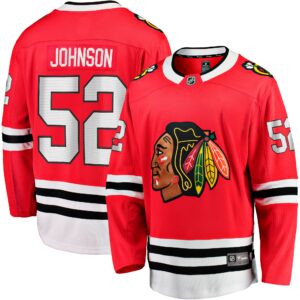 Men's Chicago Blackhawks Reese Johnson Fanatics Branded Red Home Breakaway Player Jersey