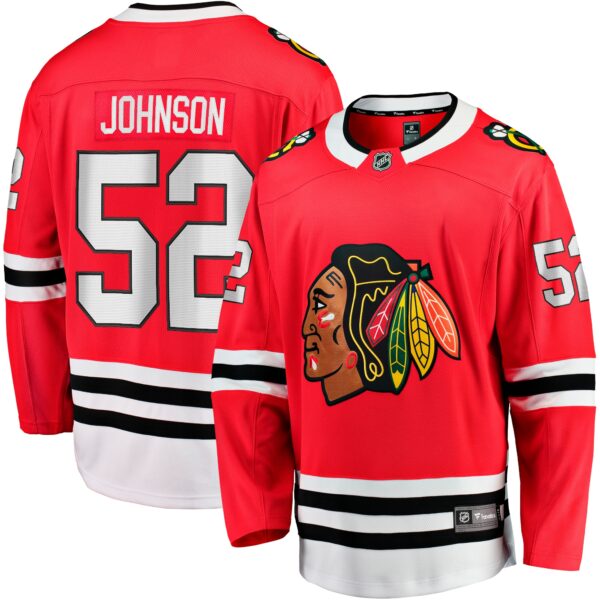 Men’s Chicago Blackhawks Reese Johnson Fanatics Branded Red Home Breakaway Player Jersey