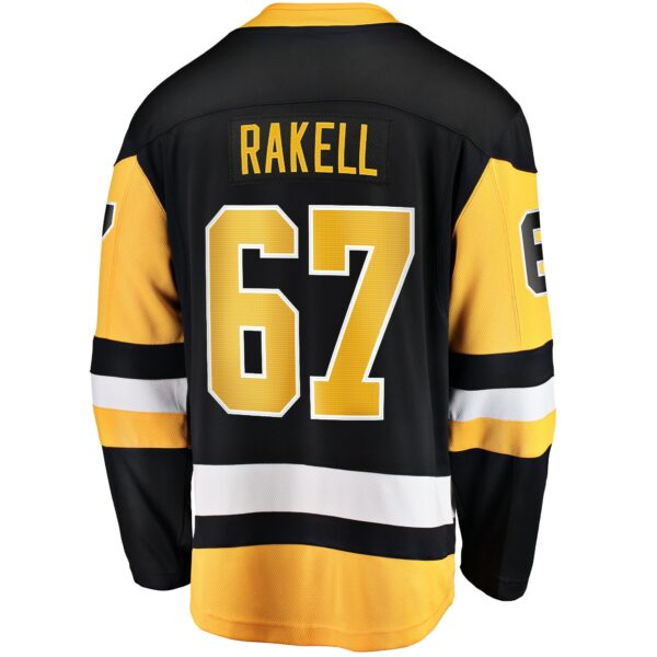 Men’s Pittsburgh Penguins Rickard Rakell Fanatics Branded Black Home Breakaway Player Jersey