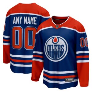 Men's Edmonton Oilers Fanatics Branded Royal Home Breakaway Custom Jersey