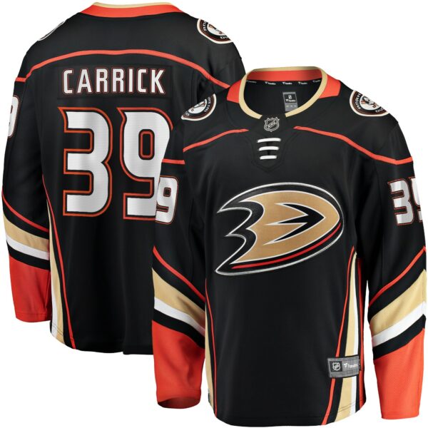 Men’s Anaheim Ducks Sam Carrick Fanatics Branded Black Home Breakaway Player Jersey